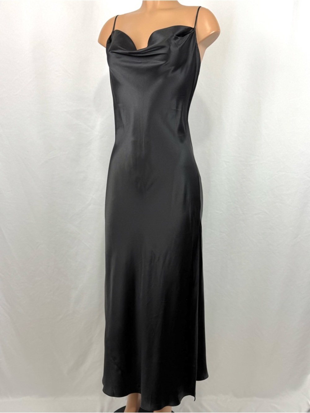 Y2K Victoria's Secret Silk Black Draped Bias Cut
Vintage Maxi Gown Slip Dress L